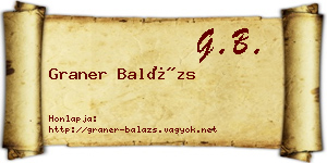Graner Balázs névjegykártya